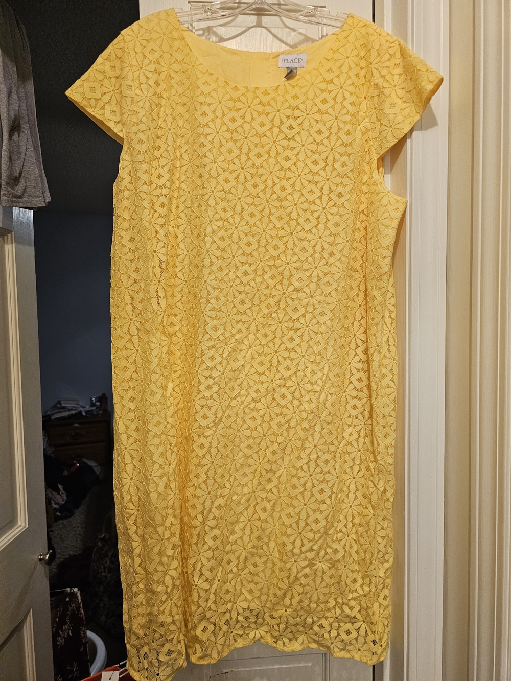Place Yellow Lace Midi Dress